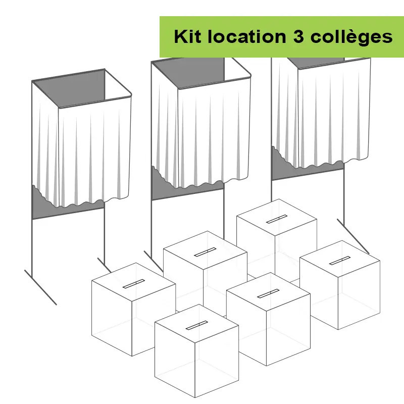 Kit de location de matériel de vote pour une élection à 3 collèges